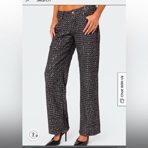 Edikted Nyah Sequin Loose Fit Jeans from Pacsun